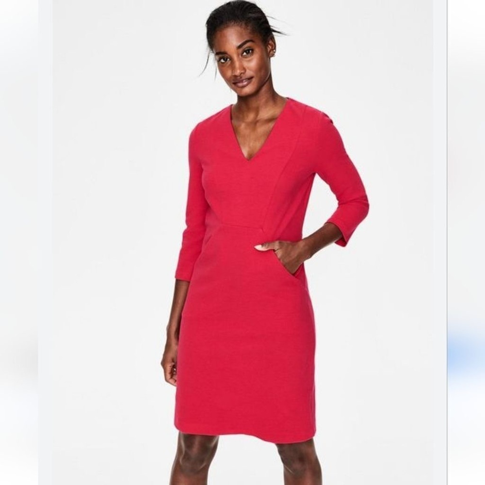 Boden Red V-Neck Dress